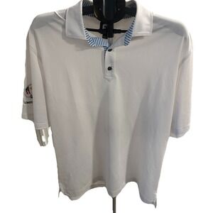 FootJoy Golf Polo Shirt Men XL White Activewear Stretch 2017 ARC London England‎